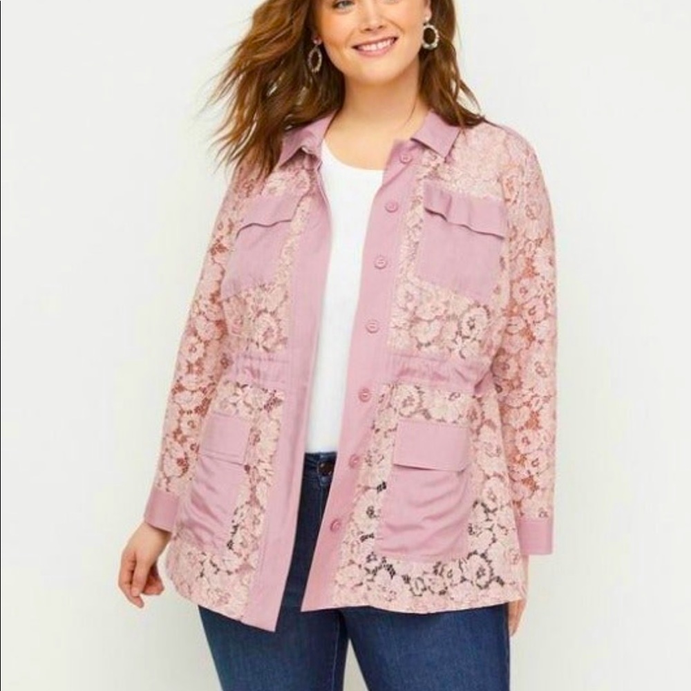 Lane Bryant Lace Anorak Jacket NWT